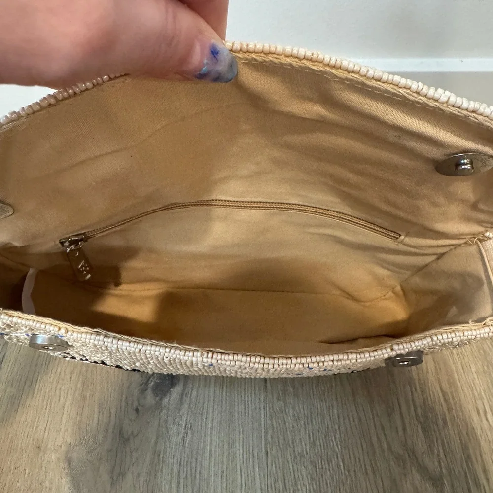 America & Beyond Cream Evil Eye Beaded Shoulder Bag Boho Vibes TikTok Viral NWT - Picture 7 of 8